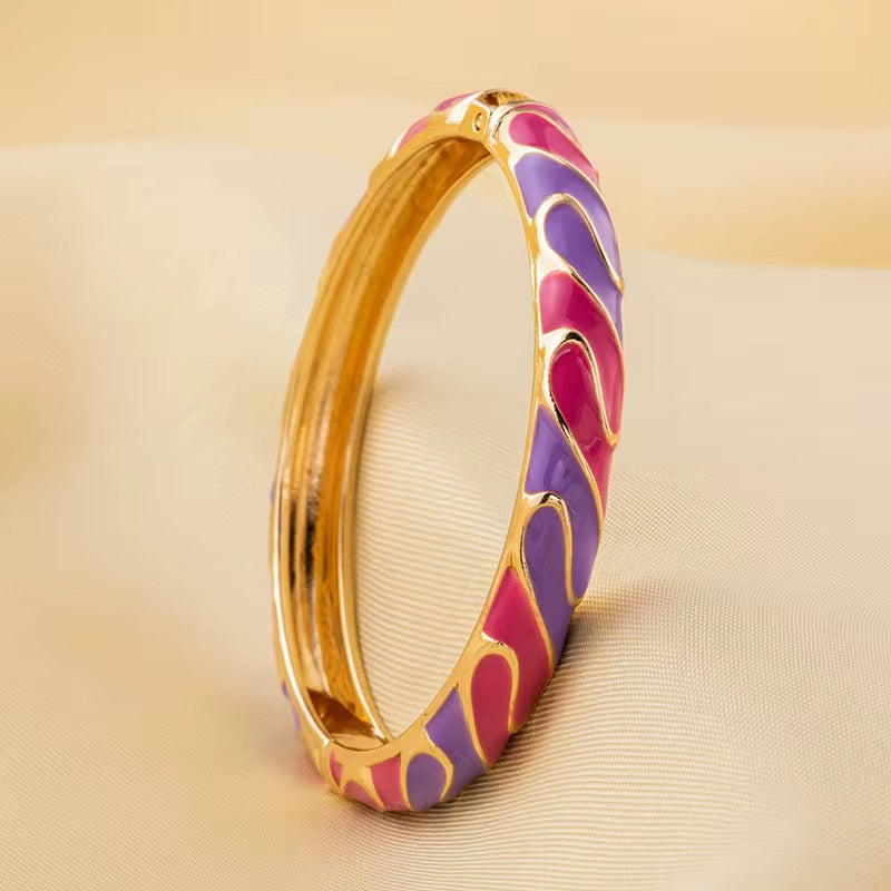 S Curl Gold Plated Cloisonné