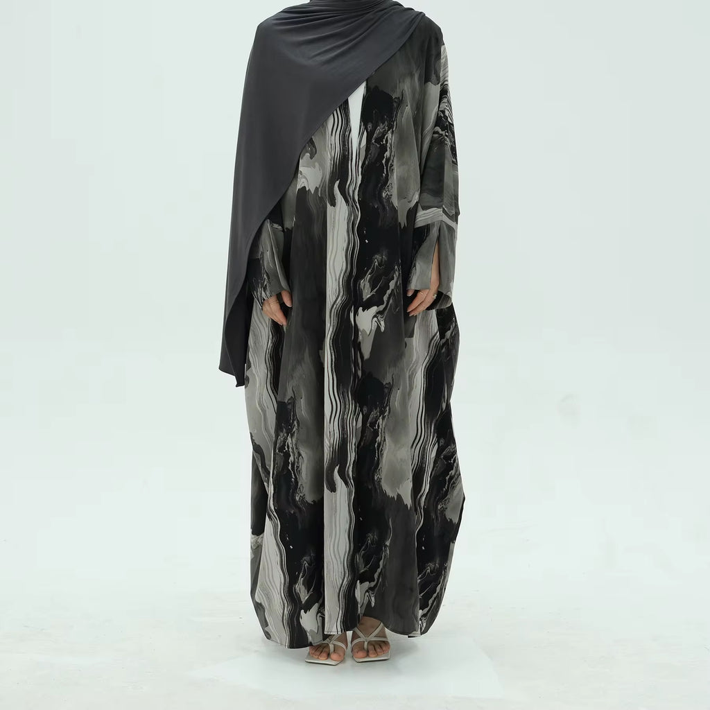 Printed open cardigan