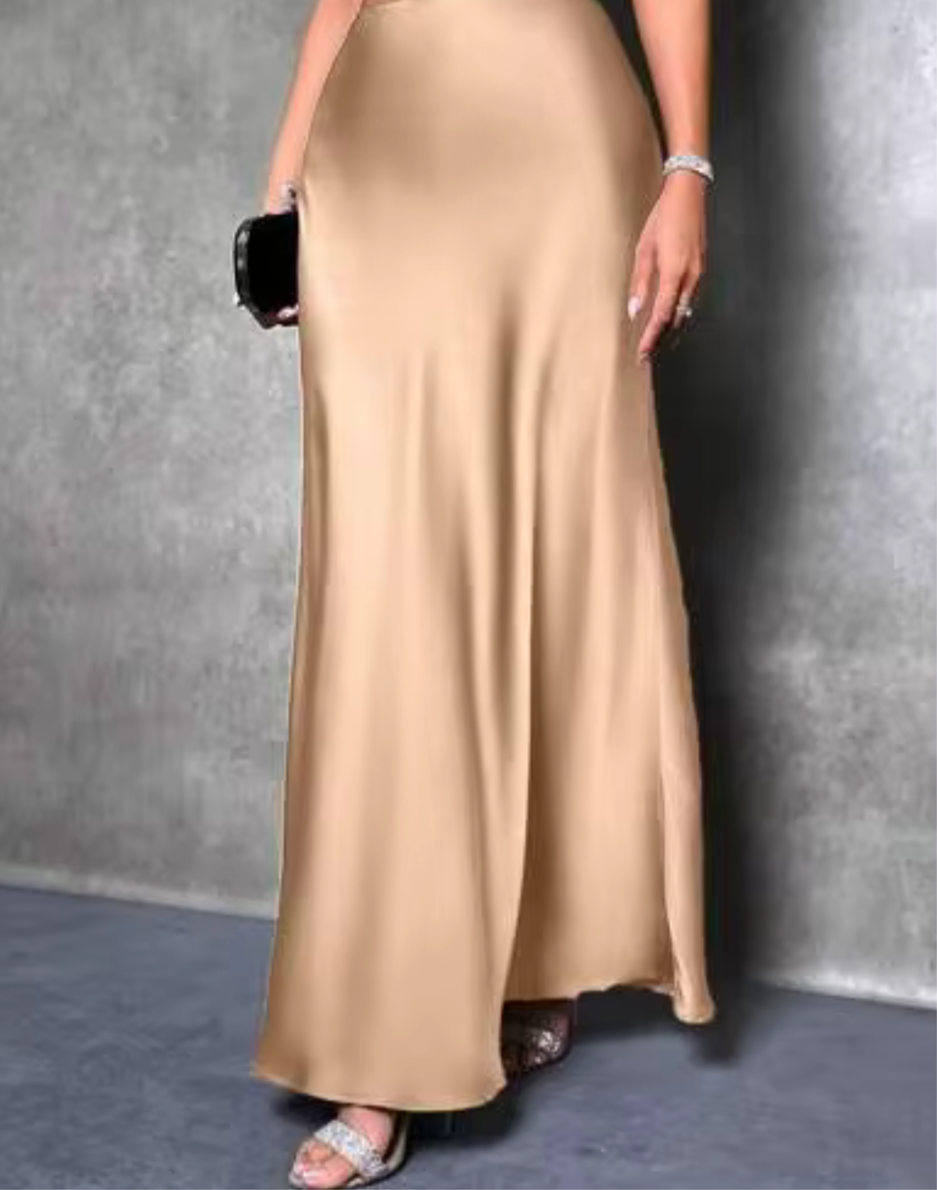 Satin maxi skirt