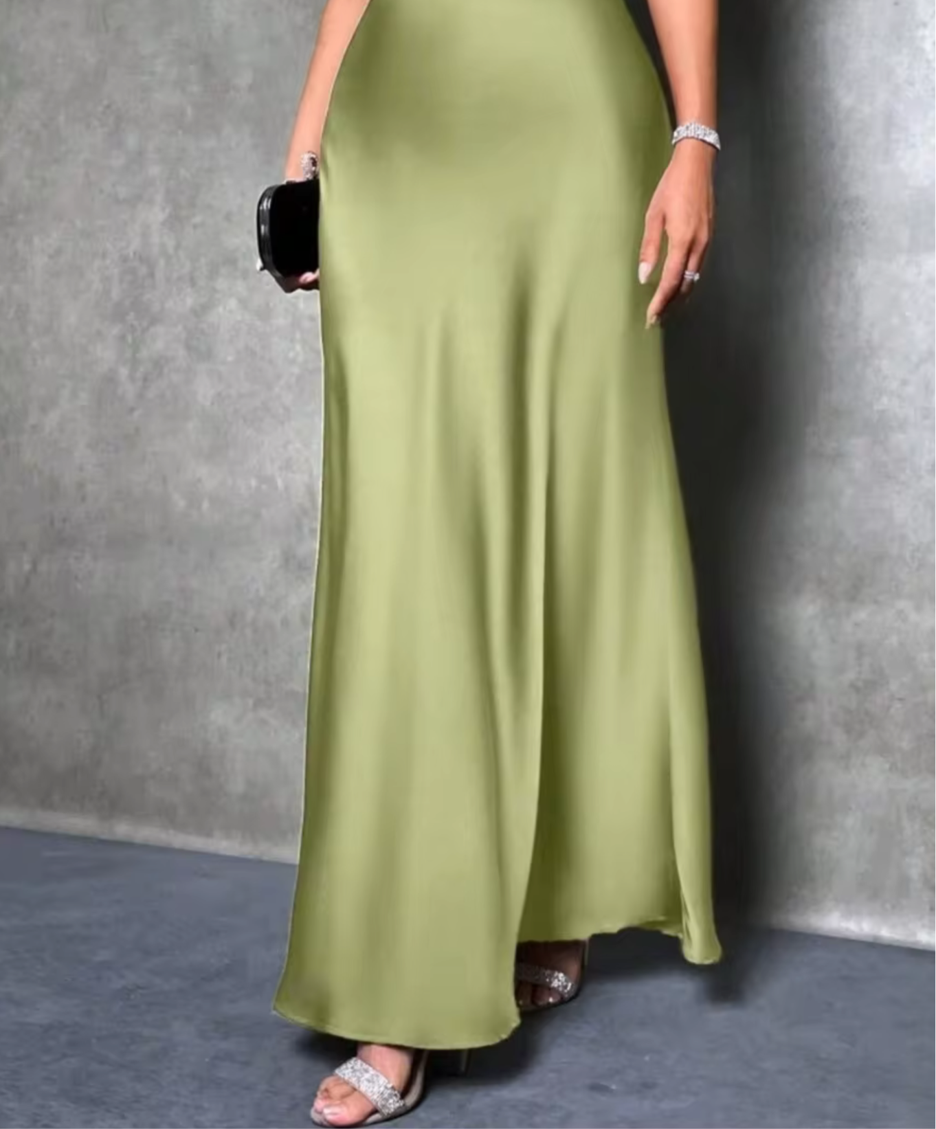 Satin maxi skirt