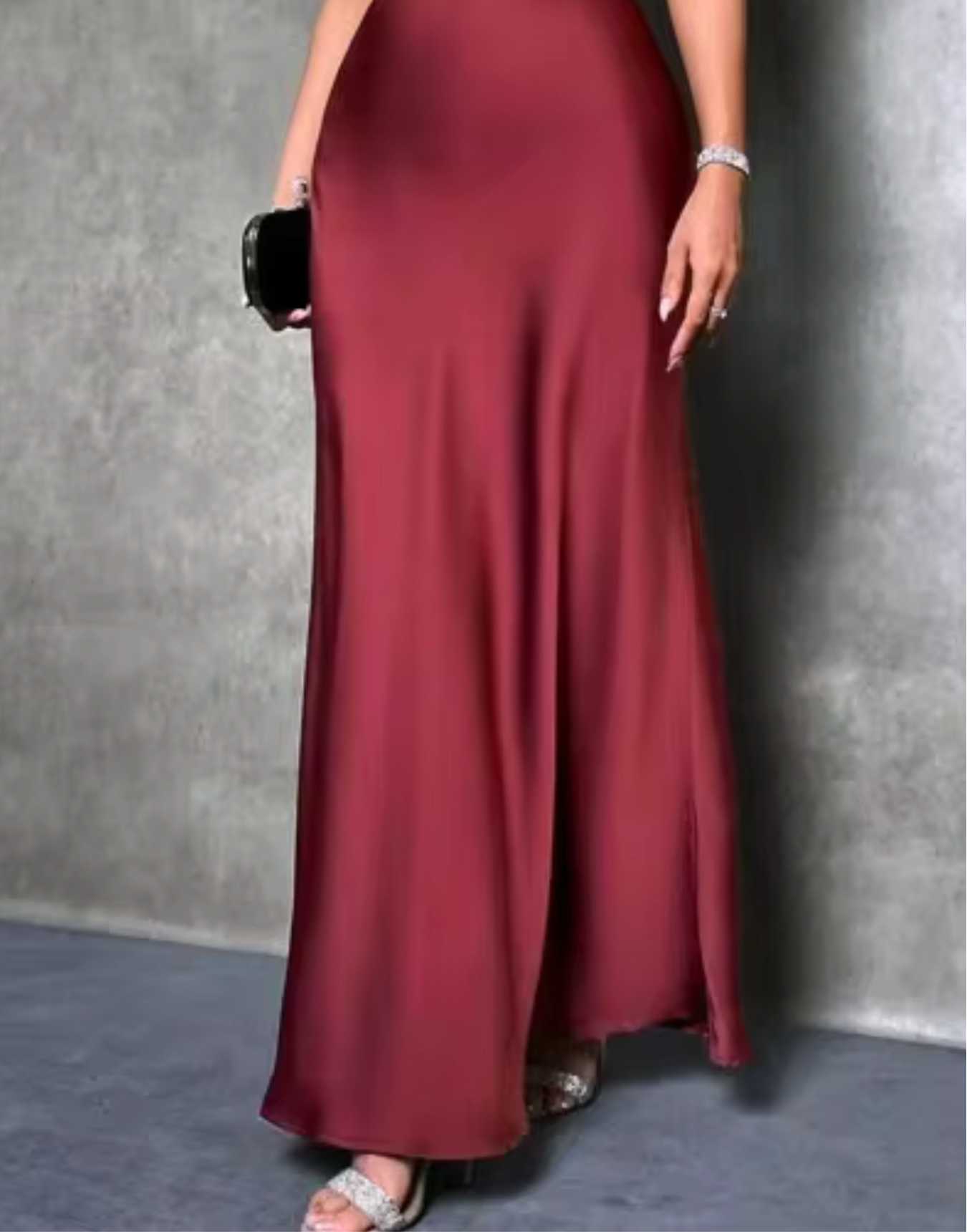 Satin maxi skirt