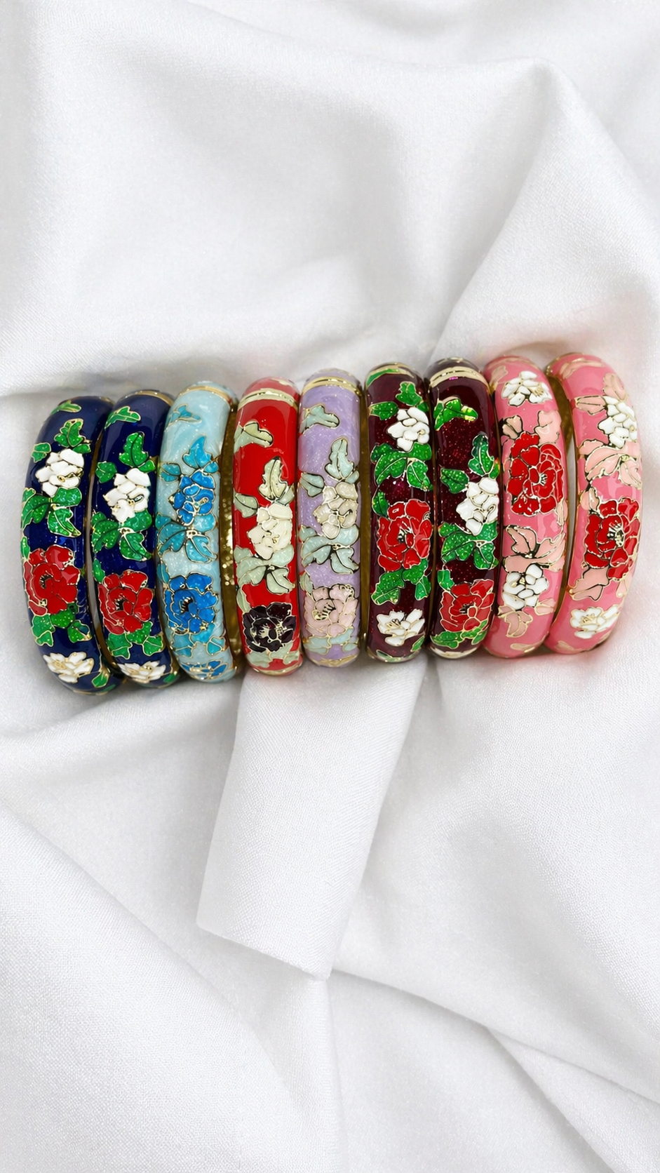 Hollow Enamel Cloisonné Bangle
